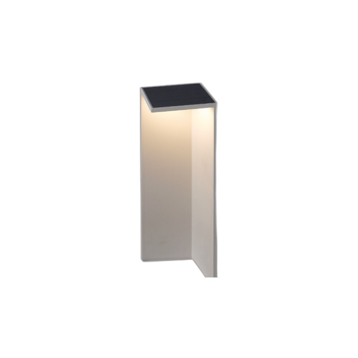 Vertex Solar | L-Shape Minimalist Architectural Garden Bollard | Wireless Luxury - full product view on white