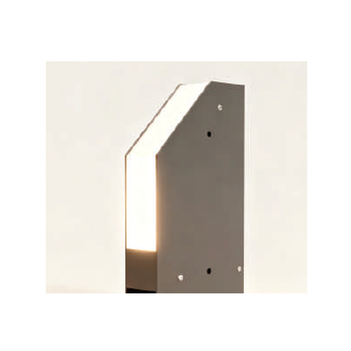 NA-BD8226 angled LED wall light lit - warm opal diffuser wash - NoorArch outdoor lighting