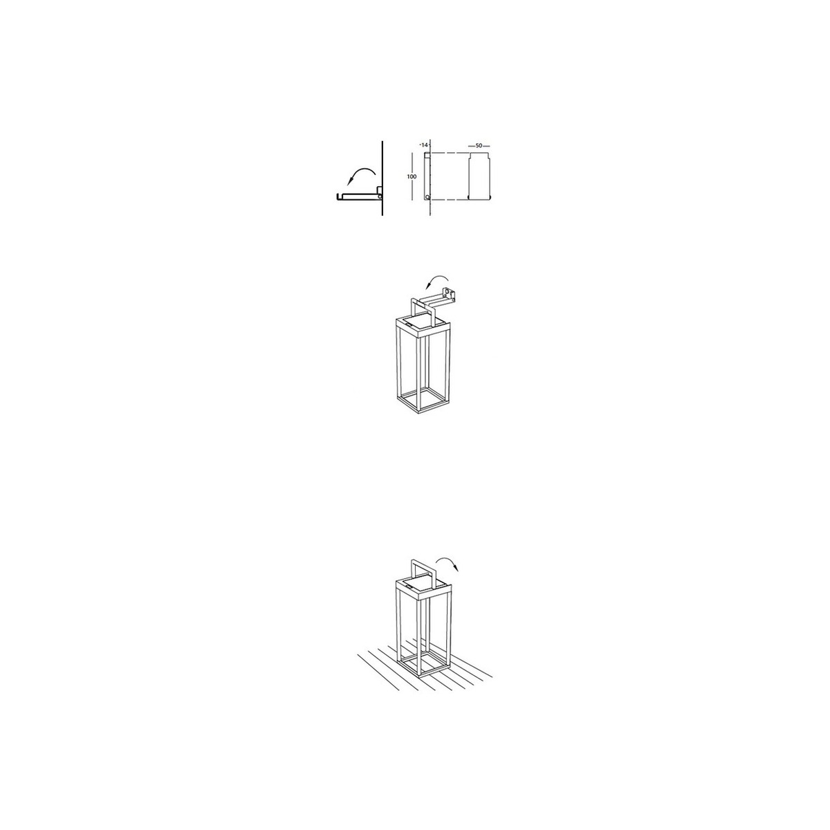 Axis-Solar 90-degree wall bracket installation drawing