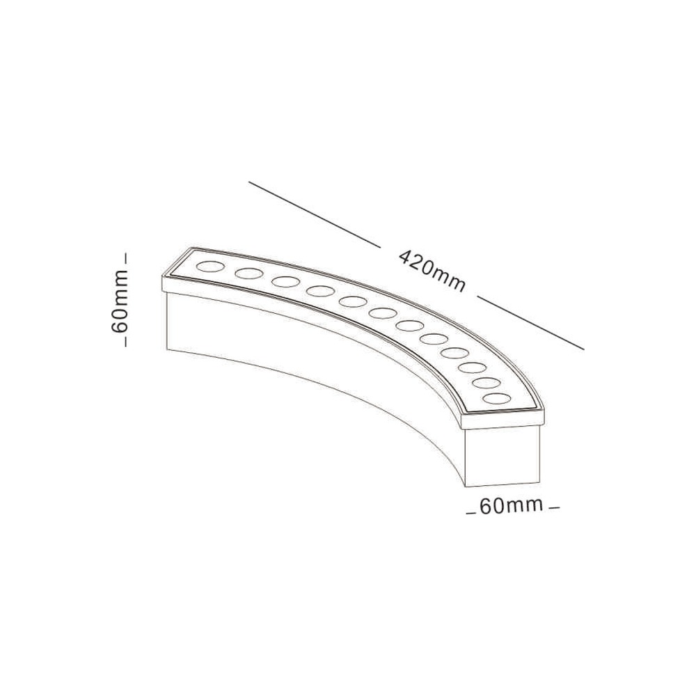 NA-BD8012 arc washer dimension drawing 420mm - NoorArch outdoor lighting