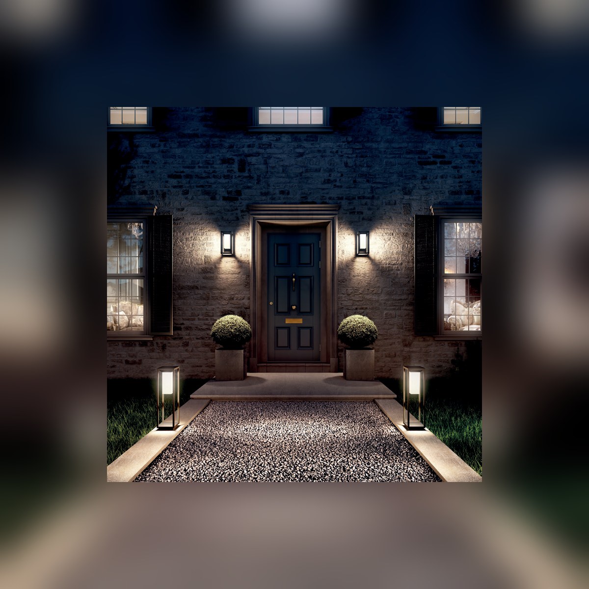 Axis-Solar flanking a house entrance