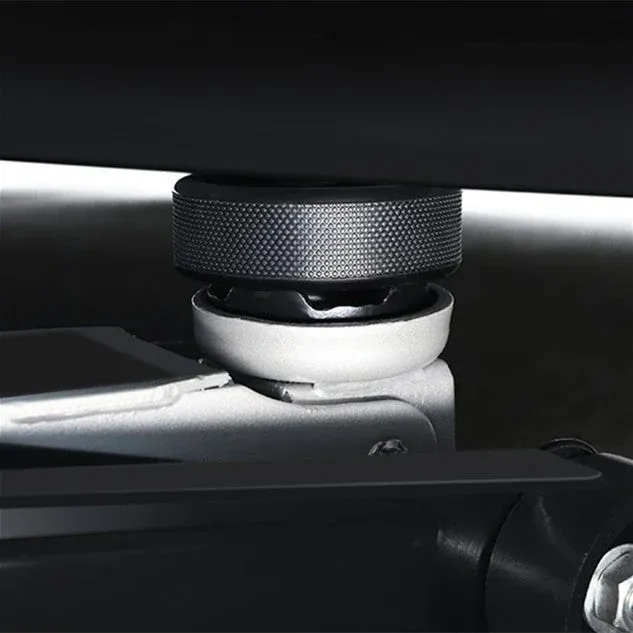 Black rubber lifting puck adapter for Tesla service work