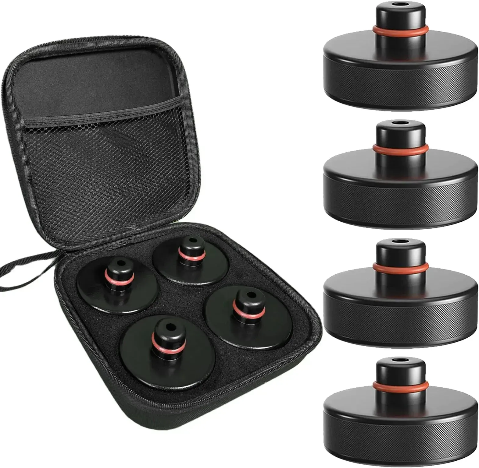 Tesla jack pads four-piece lifting puck set with storage case