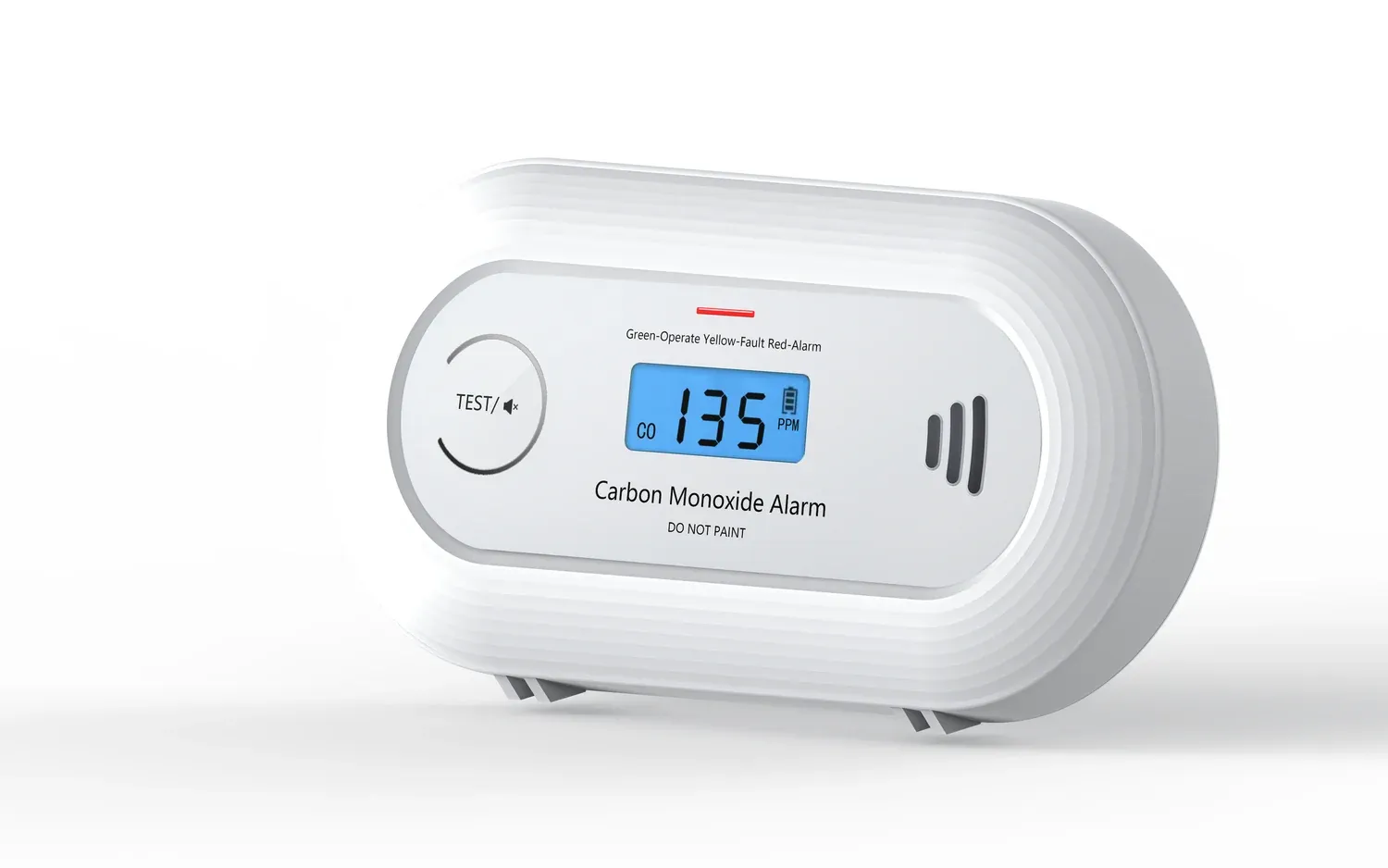 VC21 carbon monoxide alarm with digital LCD display, sealed 10-year battery and EN 50291