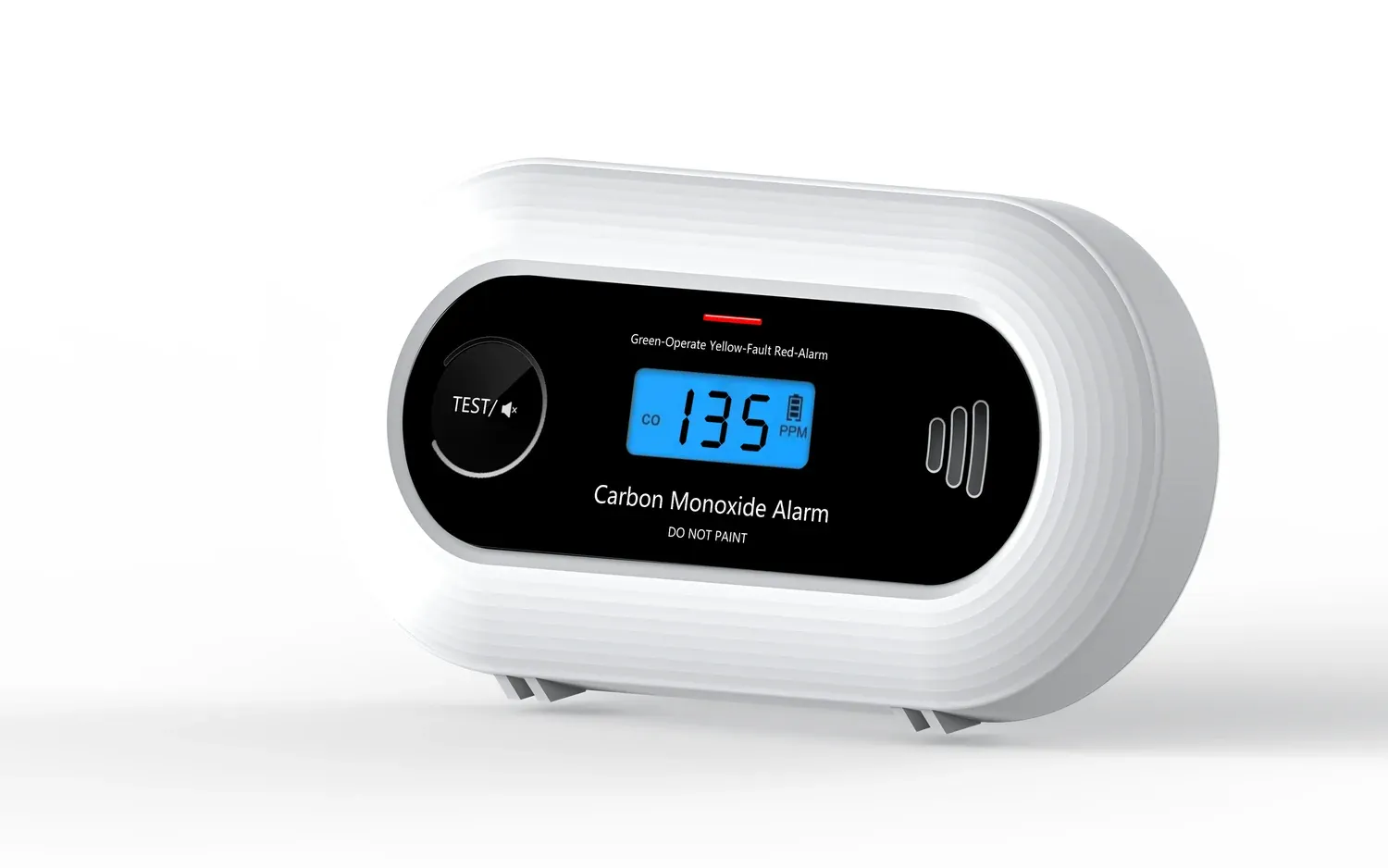 VC21 carbon monoxide alarm with digital LCD display, sealed 10-year battery and EN 50291