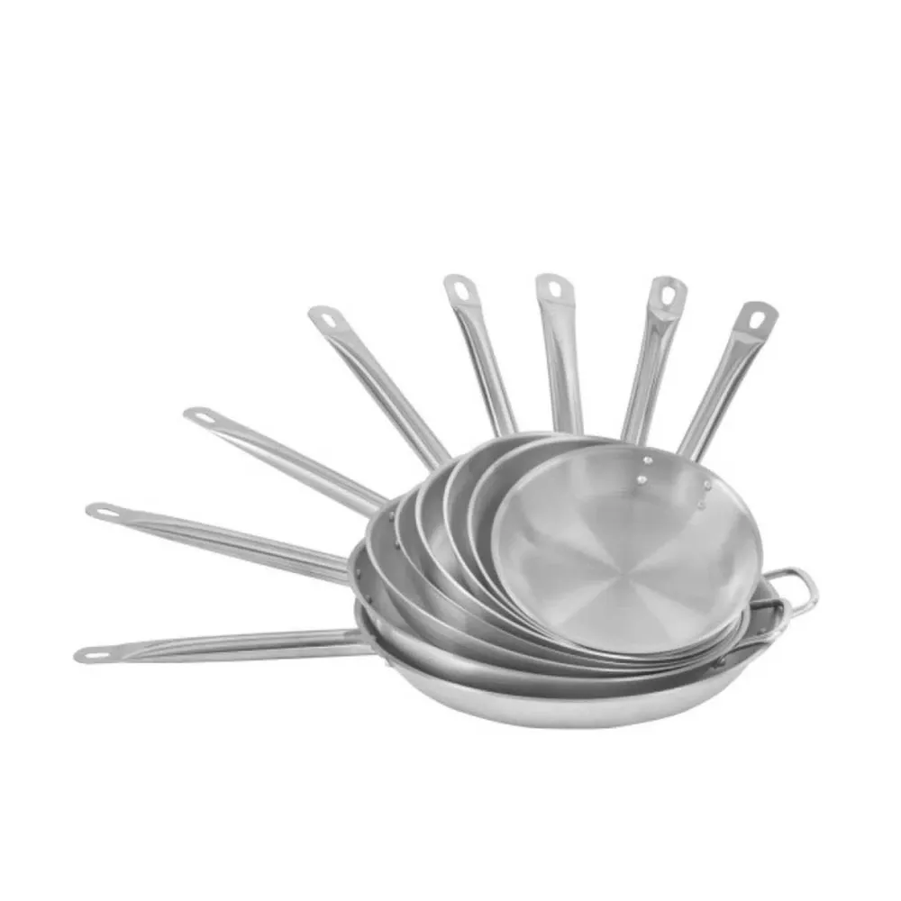 Stainless Steel Sanded Frying Pan with Tubular Handle — YH-SFP-101
