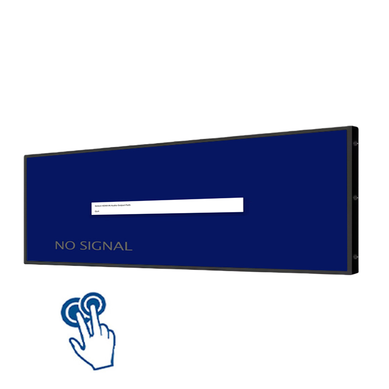 64 Inch Touchscreen Aluminum Profile Wall-Mounted High Brightness Stretched Bar LCD Monitor - Angle View 3