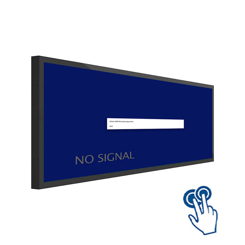 92 Inch Infrared Touchscreen Sheet Metal Stretched Bar LCD Monitor - Angle View 2