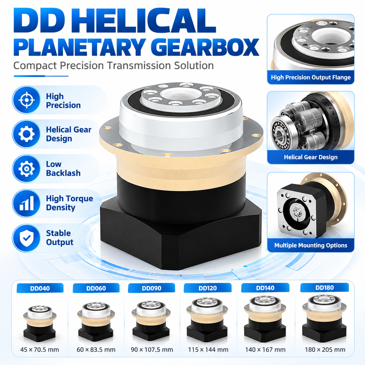 DD Custom Machining Precision Planetary Gearbox Flange Output main image