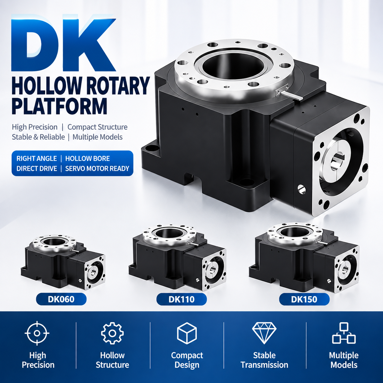 Precision Horizontal Hollow Rotary Platform for DD Motor Replacement main image
