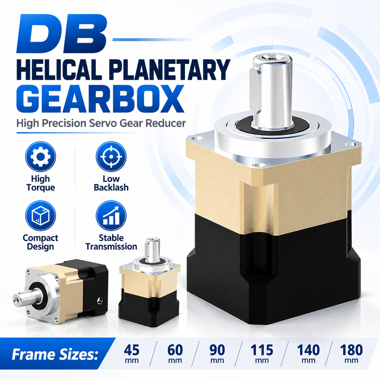 DB Precision Helical Planetary Gearbox 3 Arcmin main image