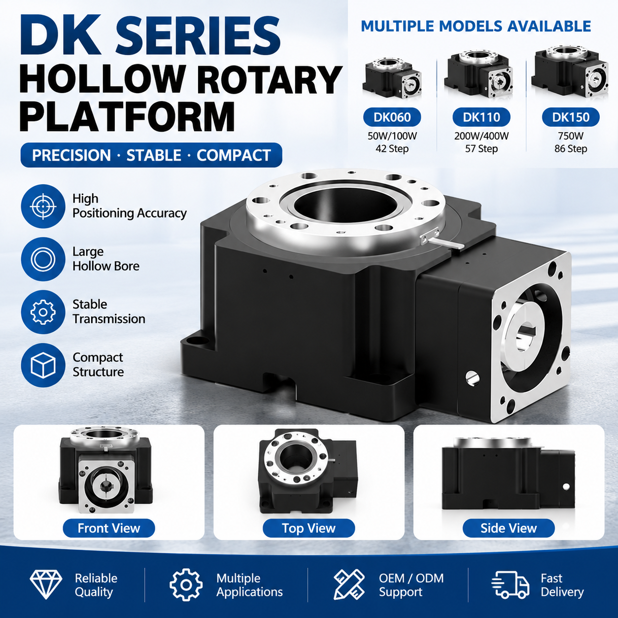 Precision Horizontal Hollow Rotary Platform for DD Motor Replacement image 4