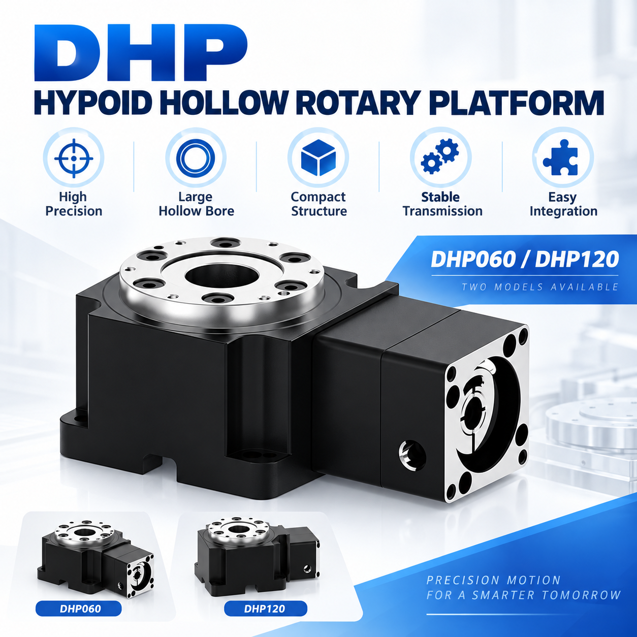 Arc-min Precision Hypoid Gear Rotary Platform for Robotic Arm main image