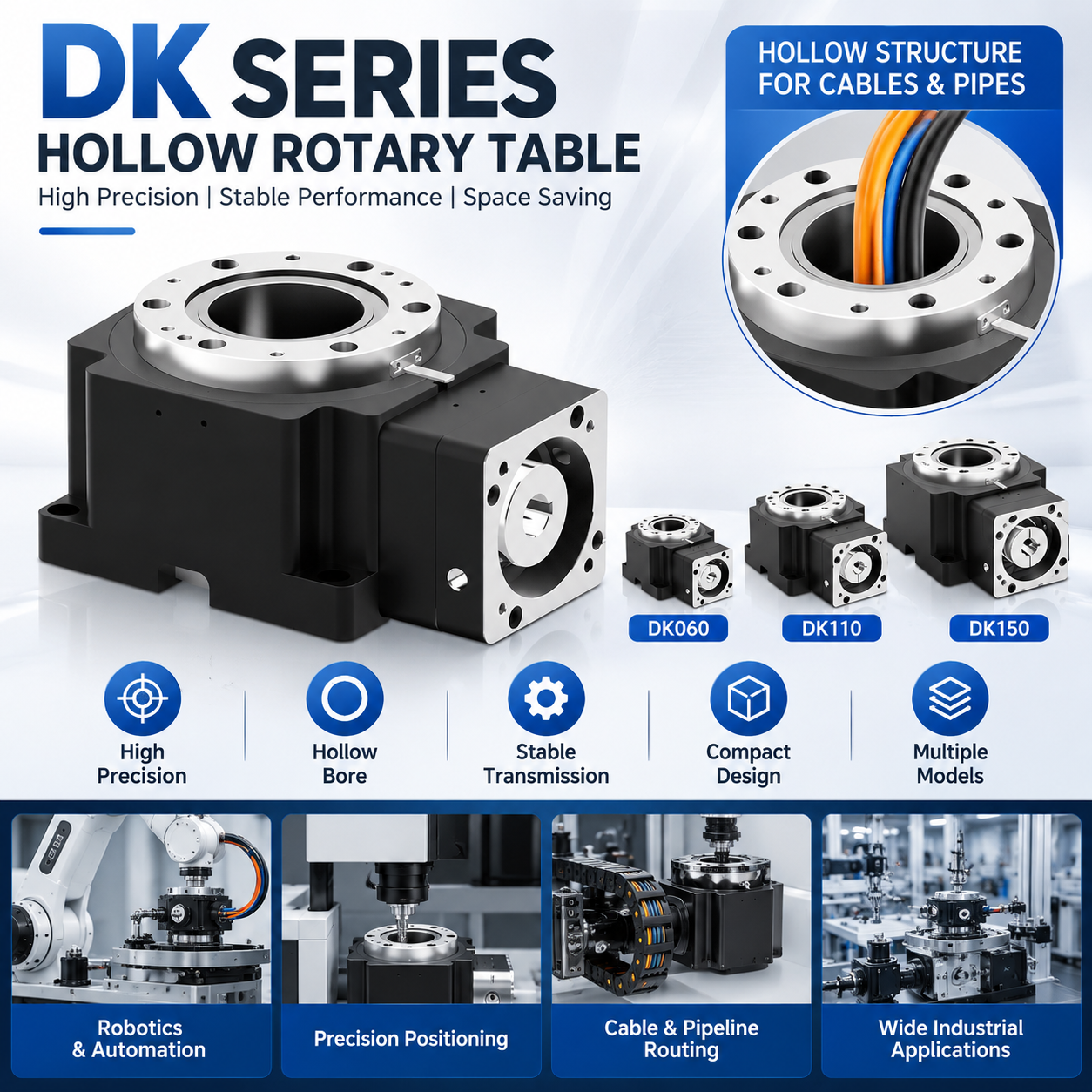 Precision Horizontal Hollow Rotary Platform for DD Motor Replacement image 2