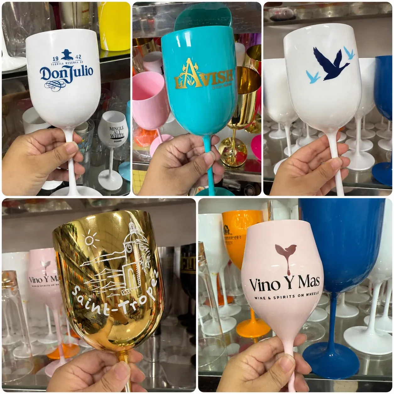 Screen printed wine goblet example