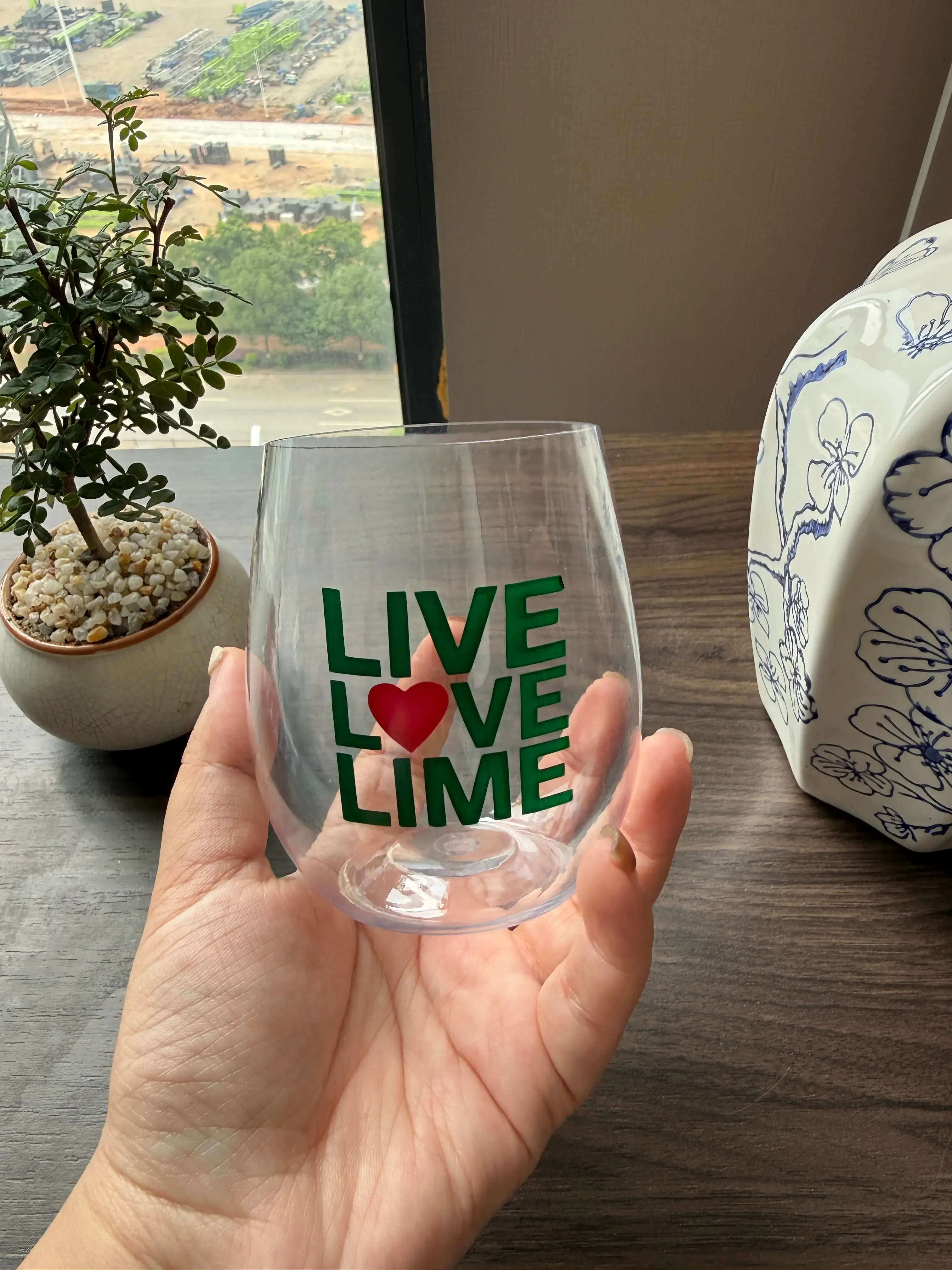 Screen Printing example on wine glass
