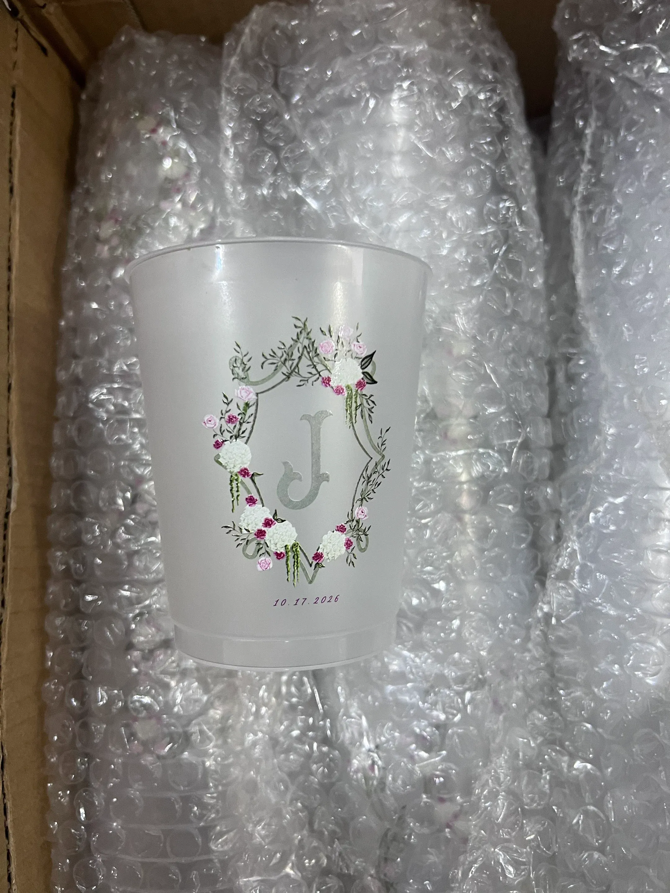 plastic frosted cups for wedding 1