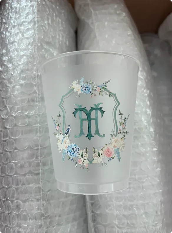 plastic frosted cups for wedding 3