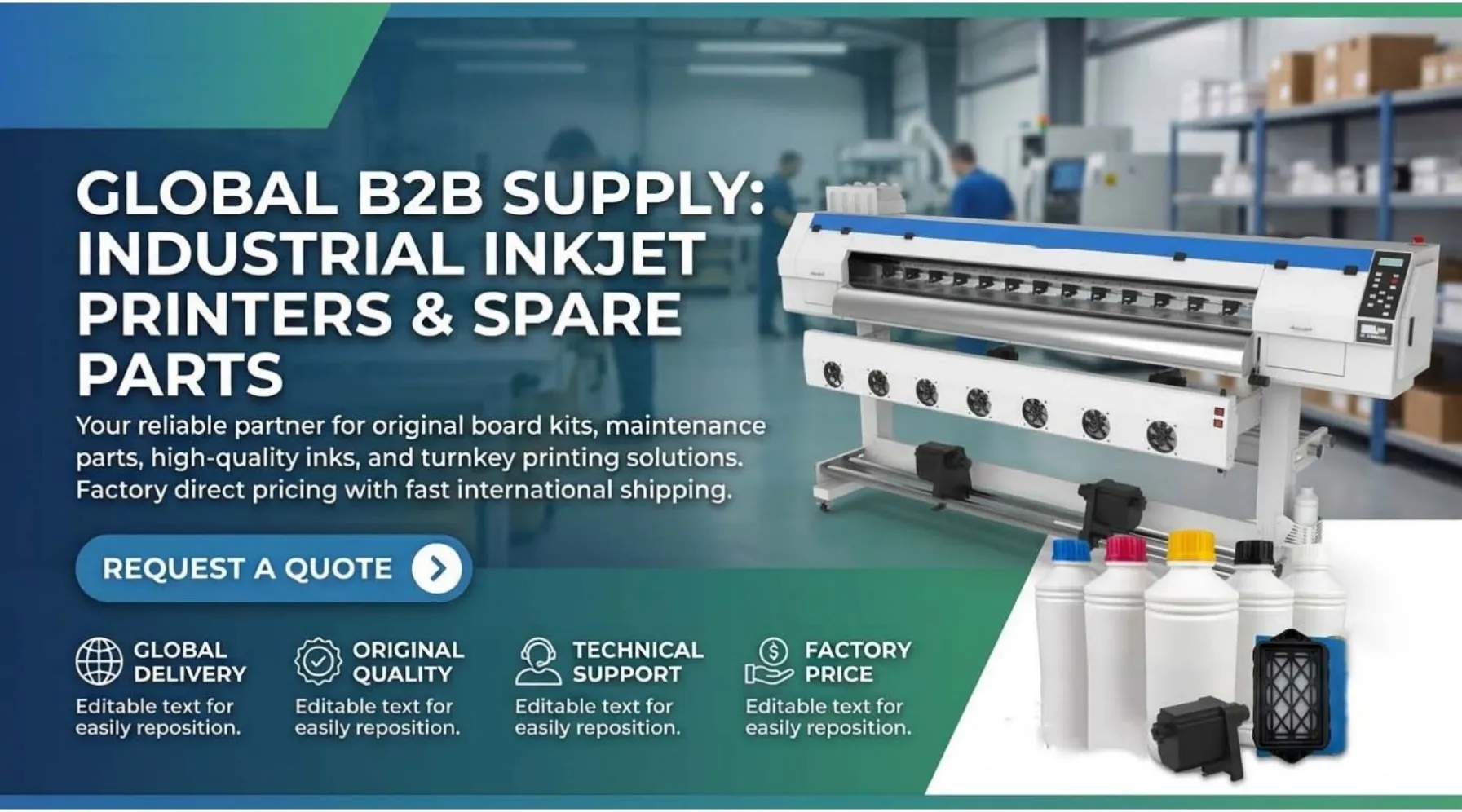 Industrial inkjet printer, printhead spare parts, Hoson board kit and eco solvent ink for wholesale