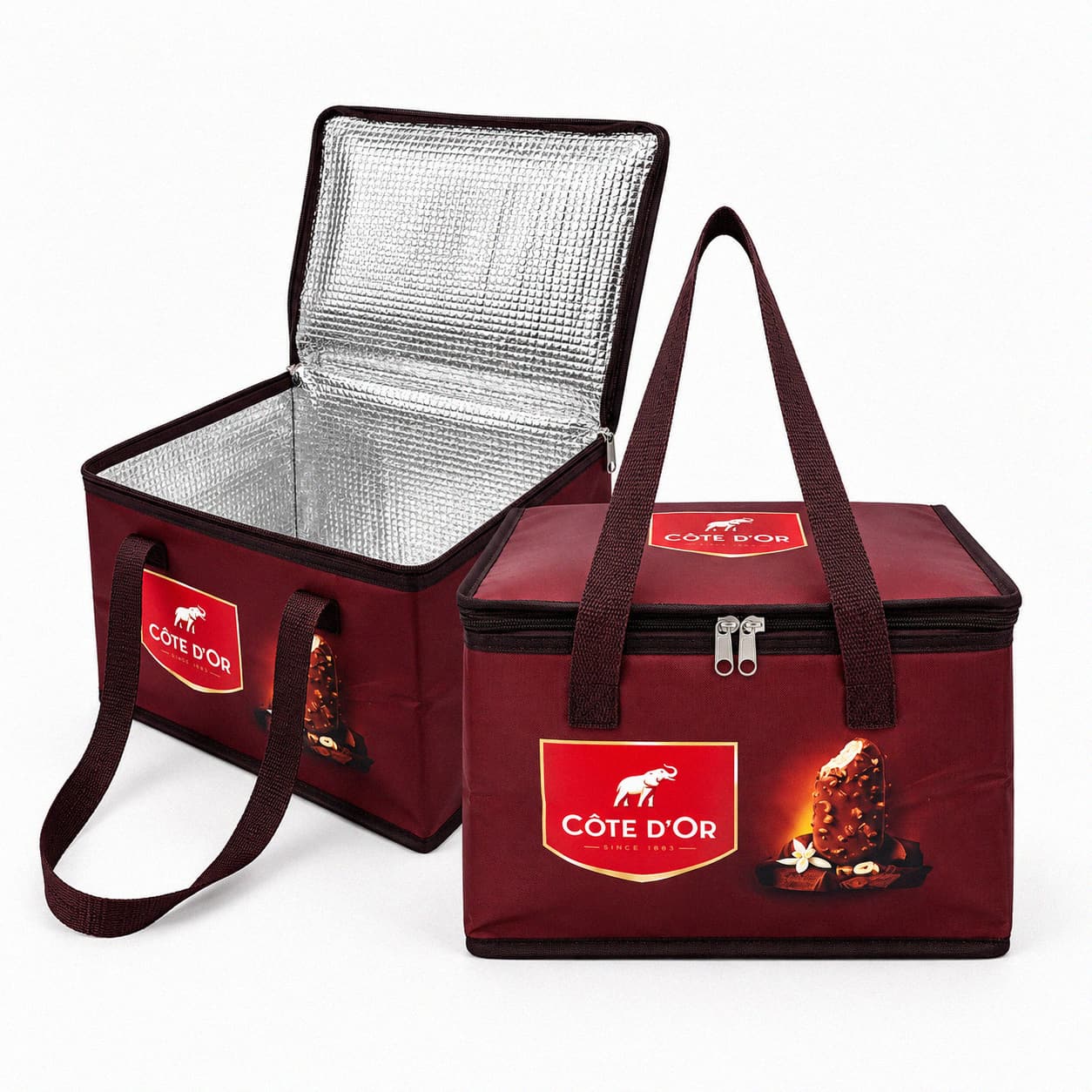 Custom box insulated cooler bag with full-color printing