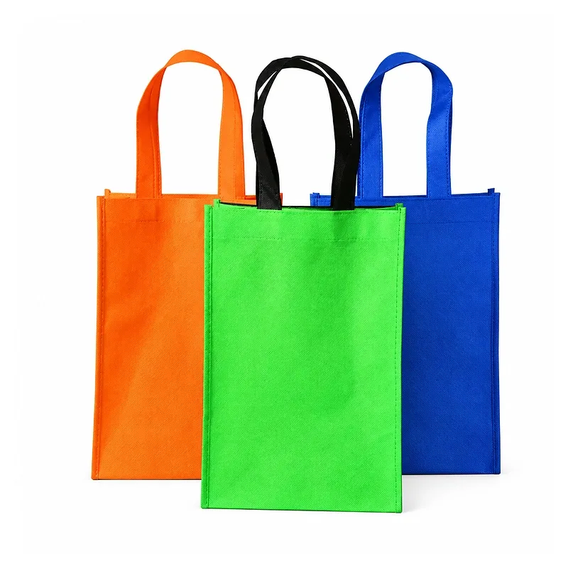 Orange, green and blue non-woven Halloween tote bags color options