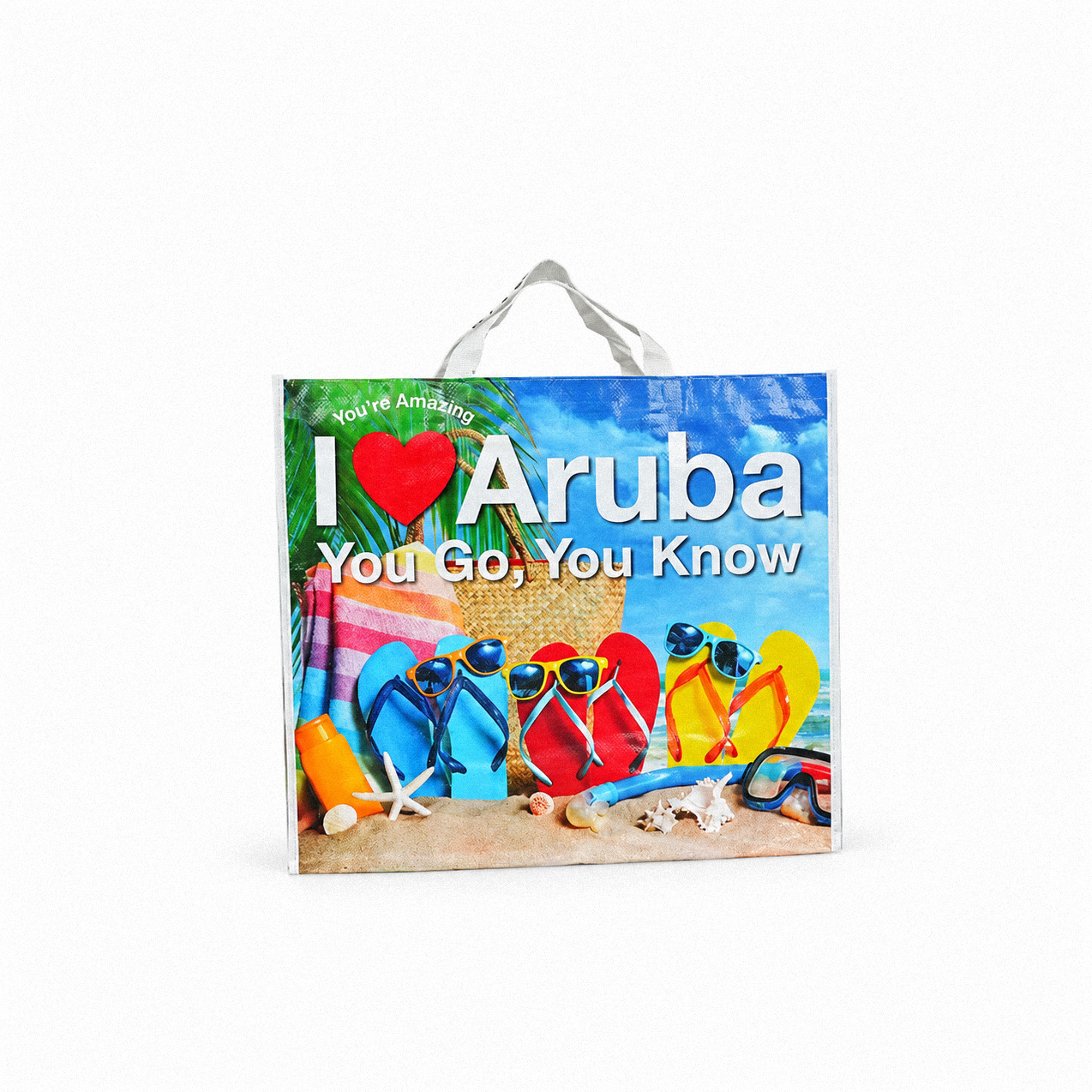 Full-color laminated PP woven souvenir shopping bag