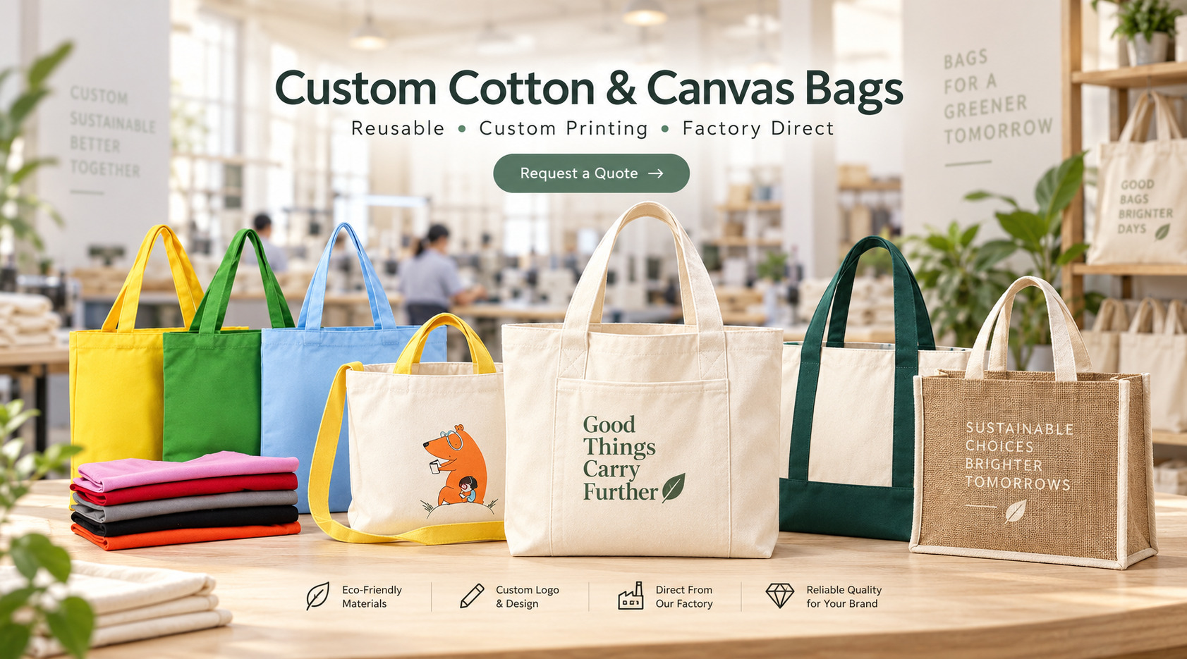 Custom cotton and canvas bags with custom printing by RUNSHINE