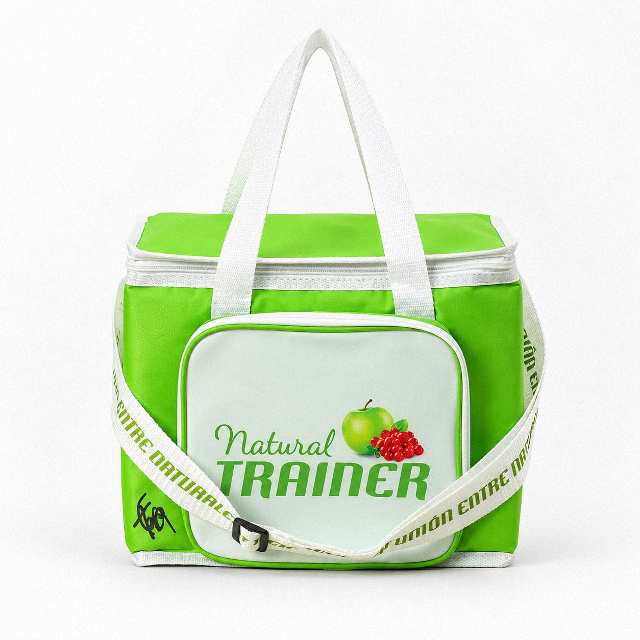Custom polyester insulated cooler tote bag with front pocket