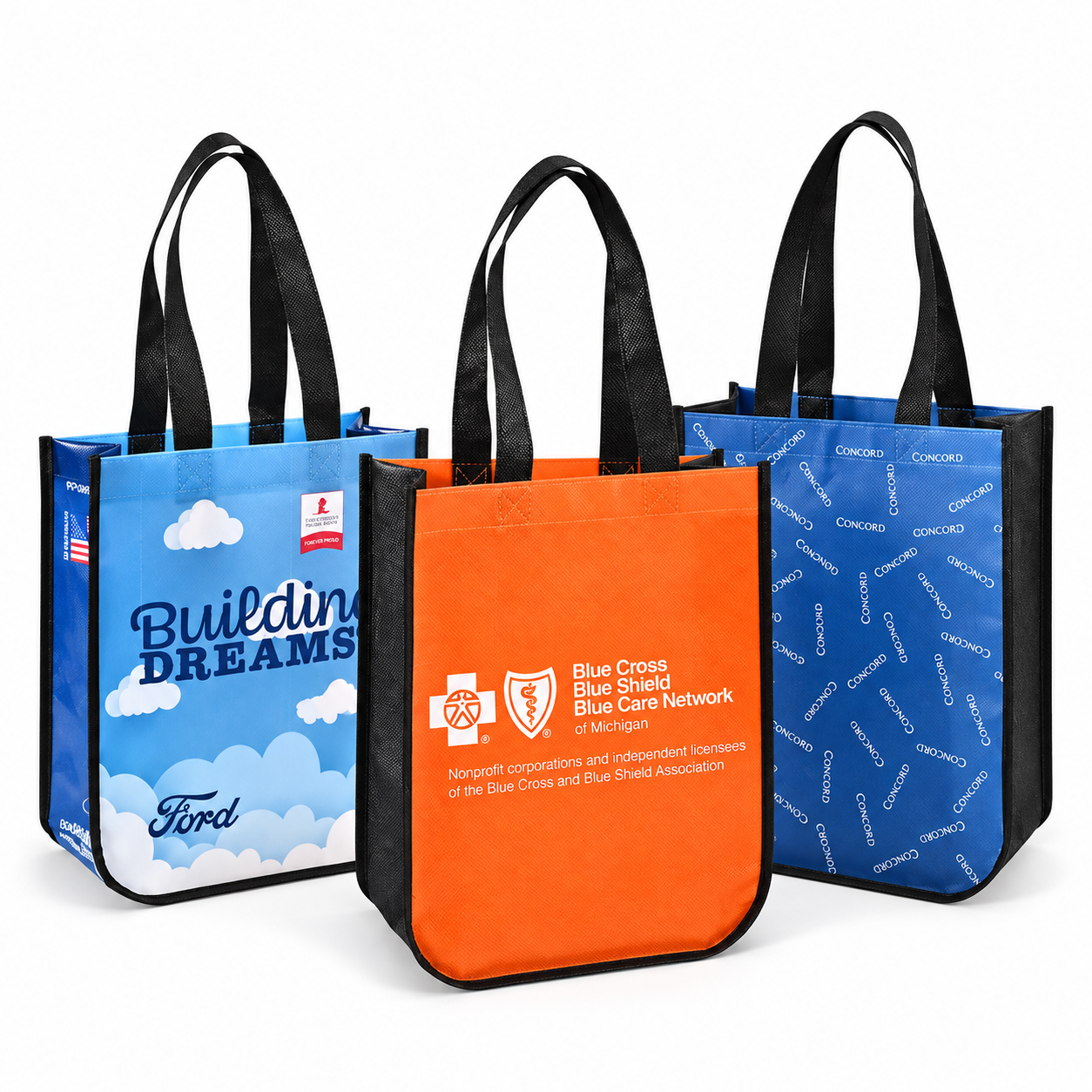 Custom laminated non-woven shopping bags with full-color printing