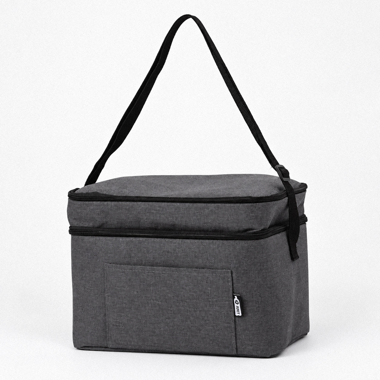 Custom RPET polyester insulated cooler bag with shoulder strap