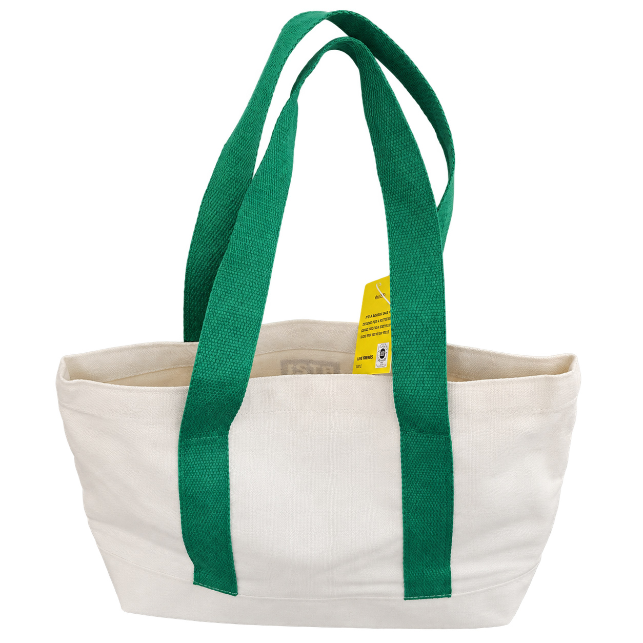 Canvas Tote Bag with Reinforced Bottom - Back View