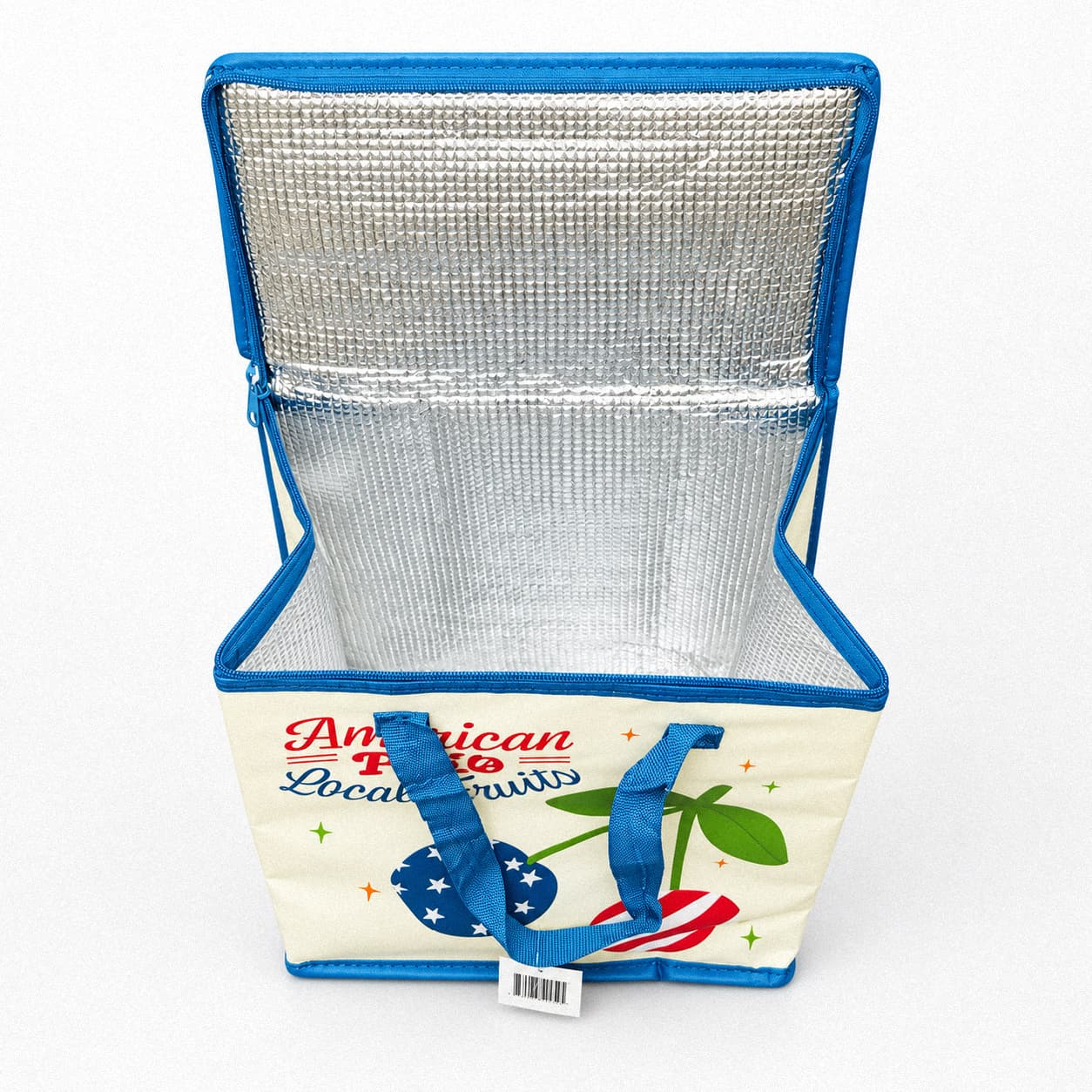 Box insulated cooler bag with thermal foil lining