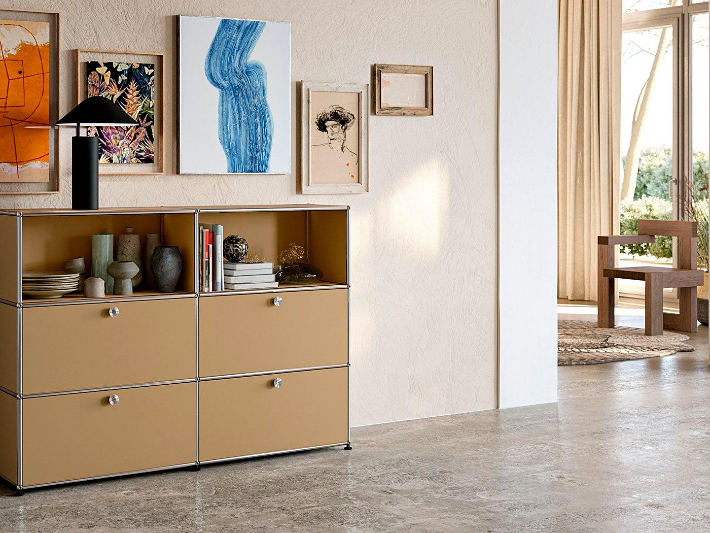 Tan Hallway Cabinet - Moduora modular cabinet scene