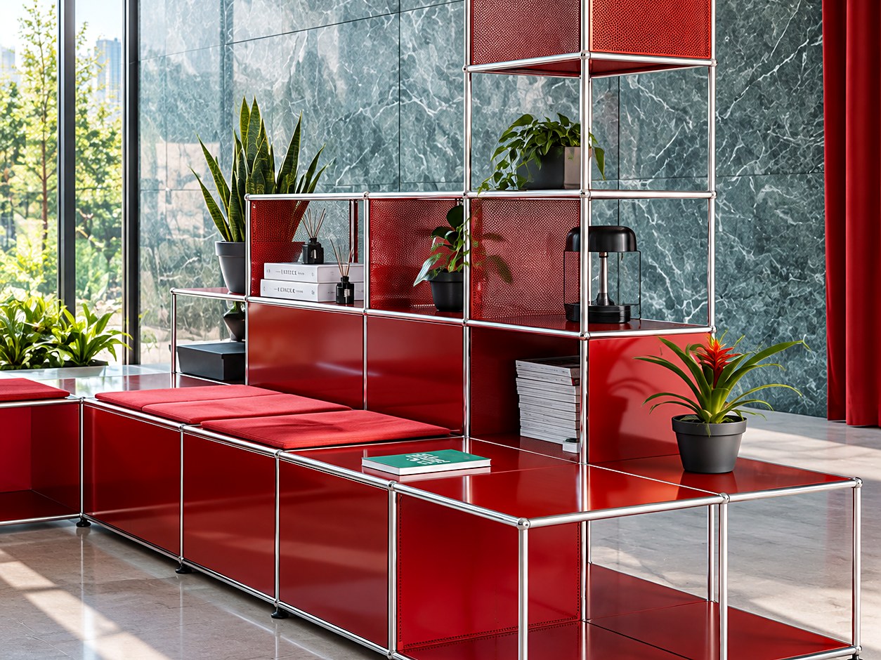 Red Accent Shelf - Moduora modular cabinet scene