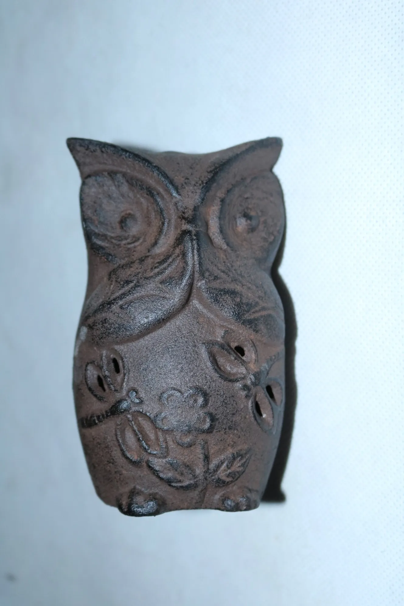 Cast iron owl statue figurine 17BL0100