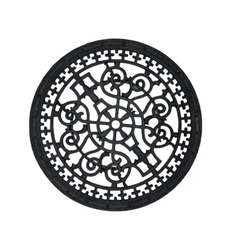 Cast iron round decorative grate, vintage floral hollow design garden floor cover