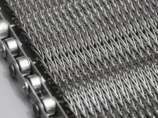 Compound weave stainless steel conveyor belt
