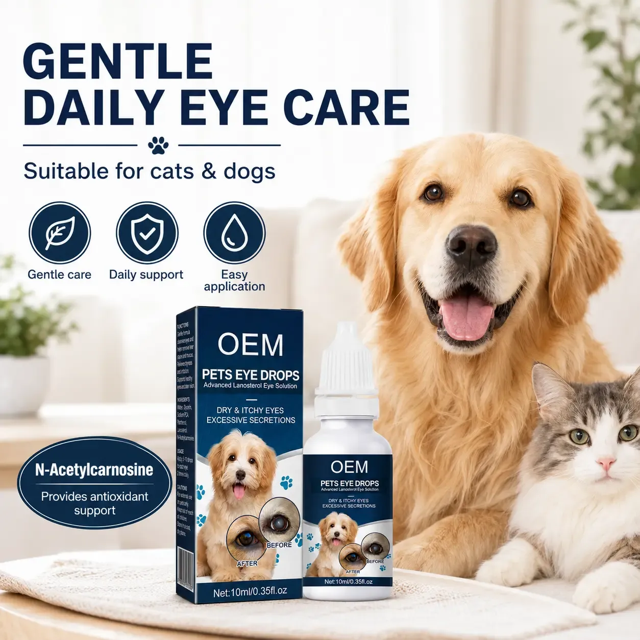 Natural ingredients in pet eye drops