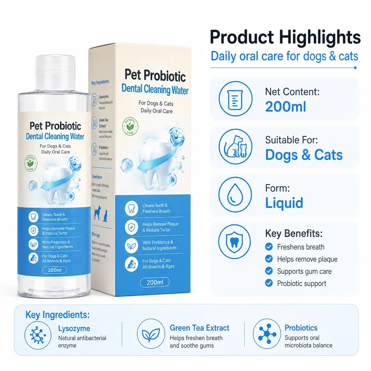 200ml pet oral hygiene water product specifications