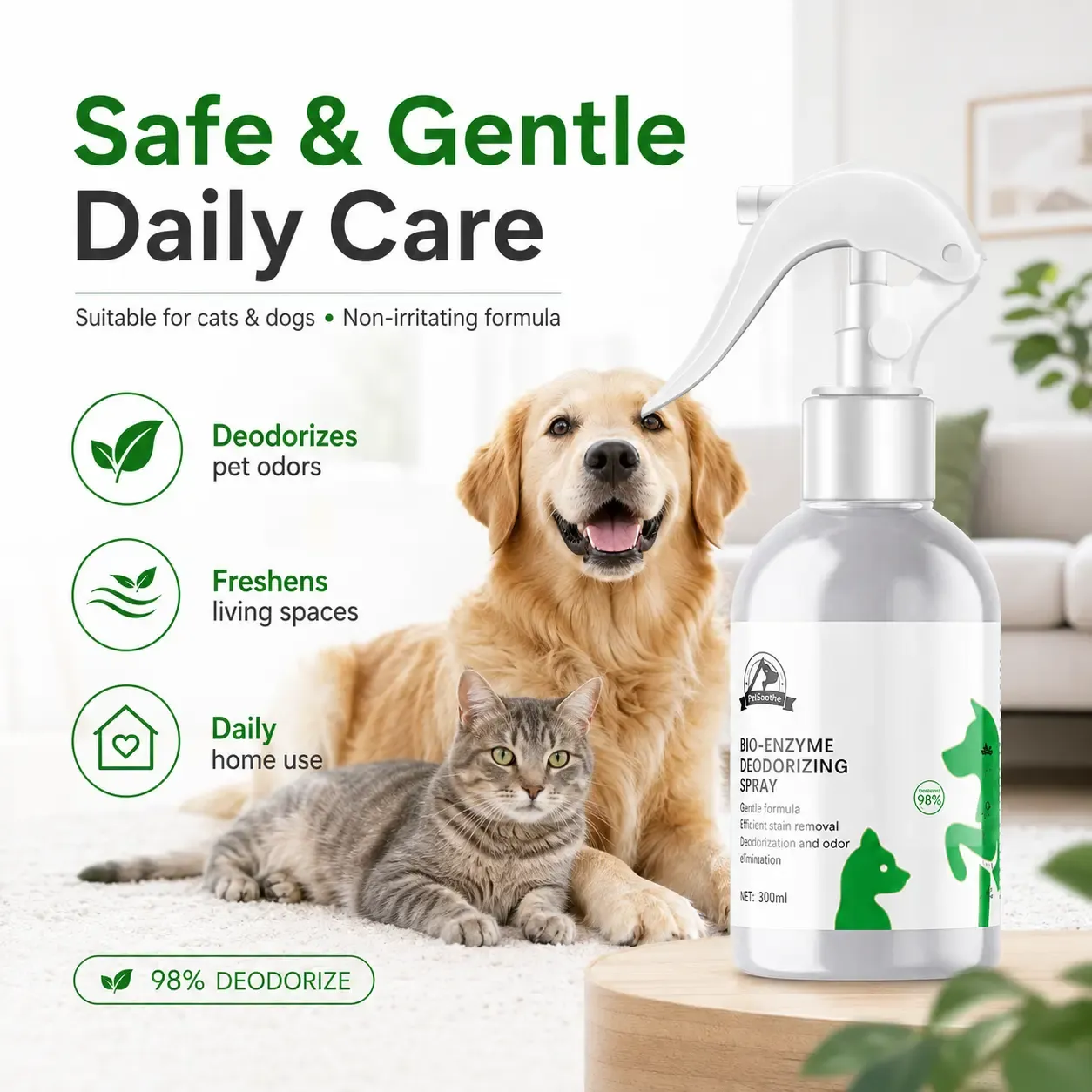 300ml pet deodorizing spray product specification
