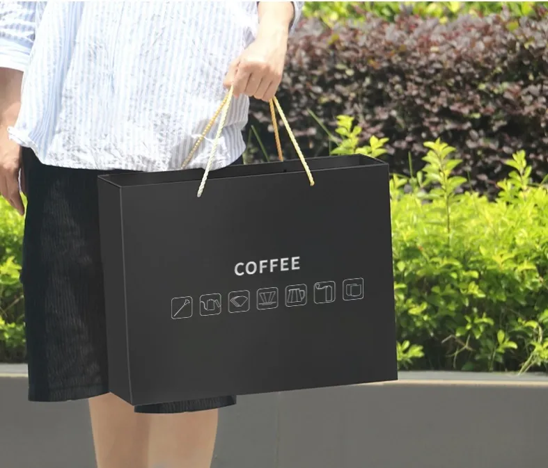 Black COFFEE carrying bag included with the coffee gift set