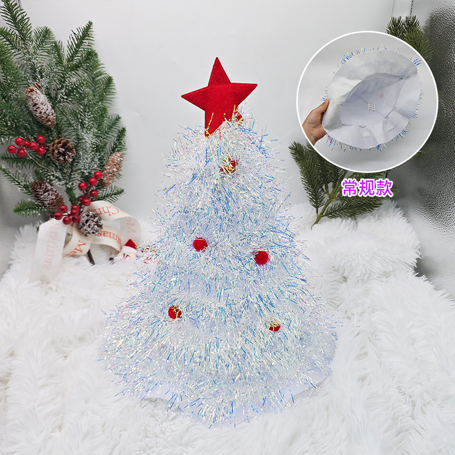 New style Christmas tree hat, green chive thread Christmas h